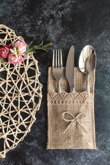 Çt Çeyizci Tekstil Serving Napkin Natural Fabric - 12 Pieces - Jute Fabric