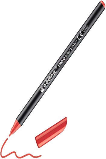 Edding 1200 fine tip felt pens - red - 1 pen - round tip 1 mm