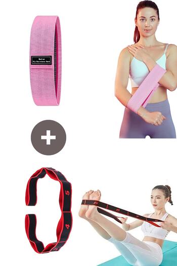 Technojet Resistance Band Duo Set Sports Exercise Aerobics Pilates Squat Band Fitness Yoga Loop Band