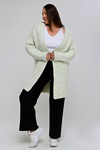 Laden Knitwear Large Size Oversize Women's Wool Soft Loose Thick Winter Mother Cardigan