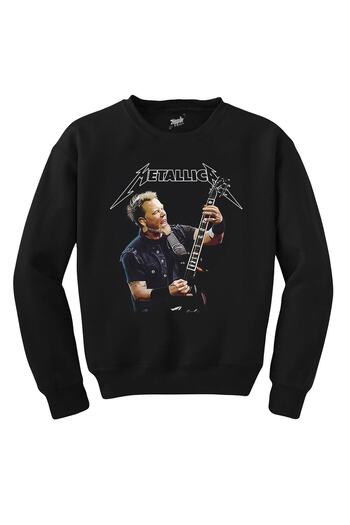 Z zepplin Unisex Metallica James Hetfield Guitar Black Sweatshirt