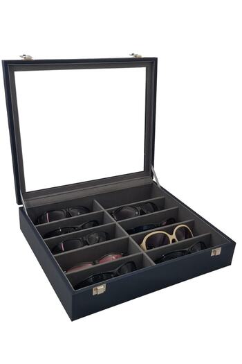 STAND MARKET Glasses Box 10 Pieces Dark Blue Crocodile
