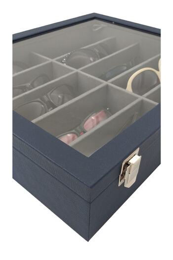STAND MARKET Glasses Box 10 Pieces Dark Blue Crocodile