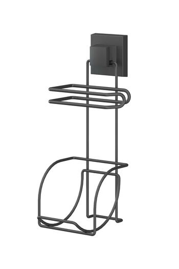 Teknotel No Punching Screw Drill!Easyfıx Adhesive Refilled Toilet Paper Holder Matte Black Ef282