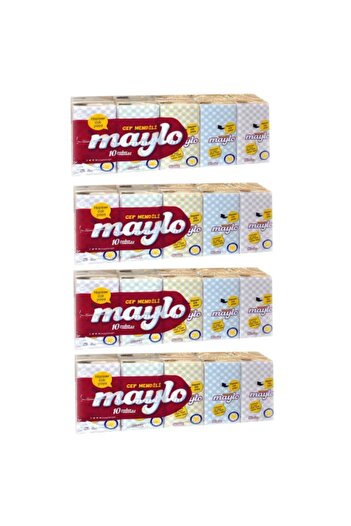 Maylo Pocket Handkerchief 10 Pack X 4 Pieces