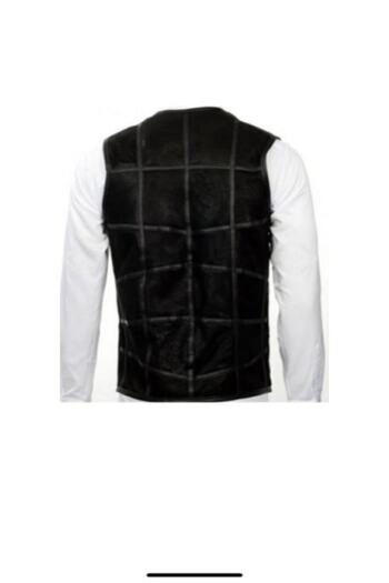 Veni Vidi Vici Men's Black Fur Lined Vest