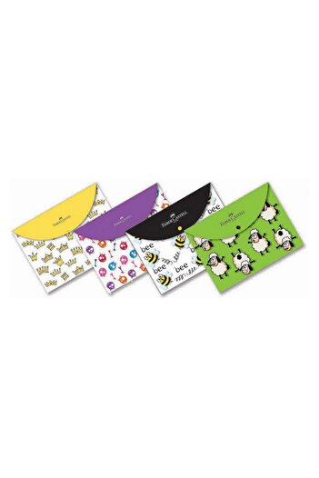 Faber Castell Faber Patterned Pack of 4 Files with Snap Fasteners ( 5075000006 )