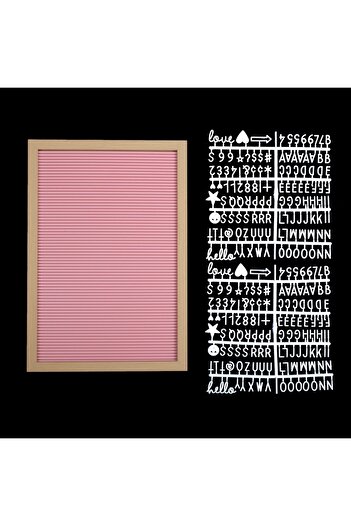 Patladı Gitti Büyük Boy Pembe Yazı Panosu Mesaj Tahtası; 2 Adet Harf Seti Hediyeli