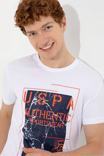 U.S. Polo Assn. Ανδρικό λευκό μπλουζάκι