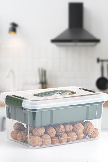 HOBBY LİFE Stormax 5 Liters Multi-purpose Storage Box Organizer with Compartment Lid Green