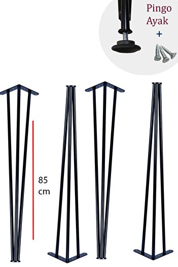 Evnalia Suport de tip fagure de 85 cm și picior de dulap țeavă cu profil metalic picior de ac de păr Masă de bar înaltă 4 bucăți Pingolu