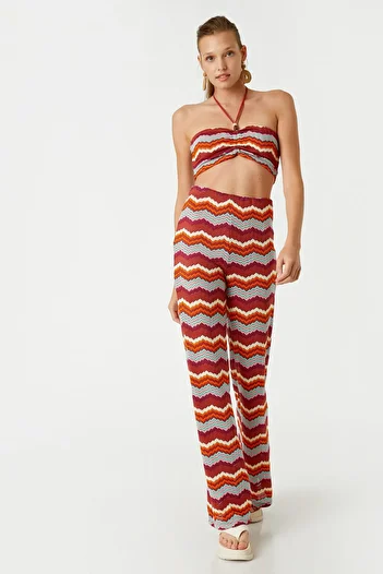 Koton Flared Leg Trousers High Waist