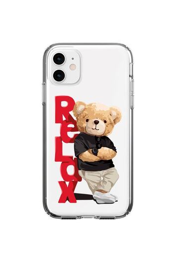 butikcase Iphone 11 Lightweight Transparent Shockproof Tedy Relax Back Cover