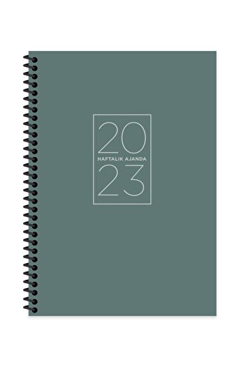 KESKİN COLOR Sharp Color Weekly Agenda 17X24 cm Green Spiral Hard Cover