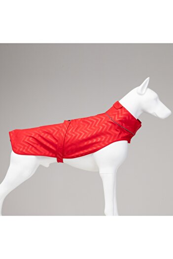 Lindodogs Softshell Red Stripe Small, Medium and Large Breed Dog Raincoat