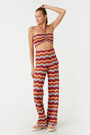 Koton Flared Leg Trousers High Waist