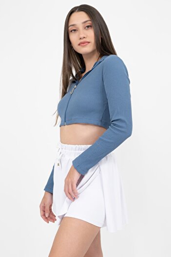 Soyo Women's White Flowy Double Layer Shorts