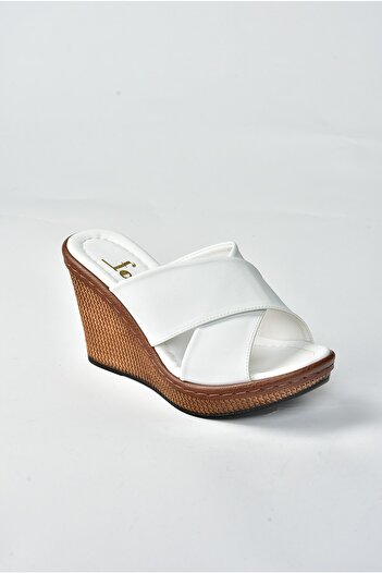 Fox Shoes Γυναικείες Παντόφλες Λευκές Σταυρωτές Κ674041009