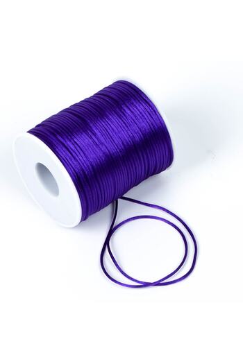 yfhobi 10 Metre - 1 Mm Floş Ip, Bileklik Ipi, Sıçan Kuyruğu Ip, Morcivert Renkli, Takı Ipi