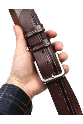Aka Brown Genuine Leather Sports Men's Belt - S133