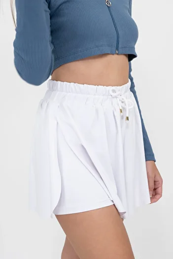 Soyo Women's White Flowy Double Layer Shorts