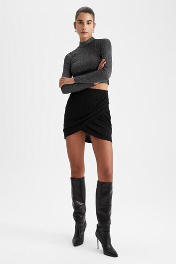 DeFacto Glitter Detailed Mini Skirt