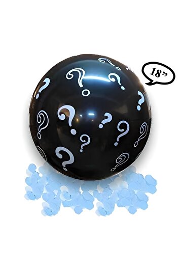 Big Party Gender Balloon with Blue Confetti 18'' (40 Cm)