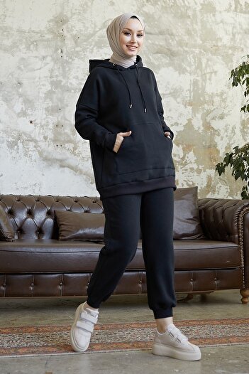 InStyle Σετ φόρμας Merva Three Thread - Μαύρο