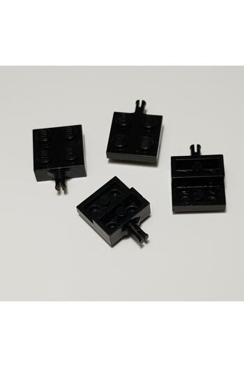 LEGO Original Accessory Custom Plate Wheel Modified 2 X 2 Black Wheel Connection Piece 4 Pieces