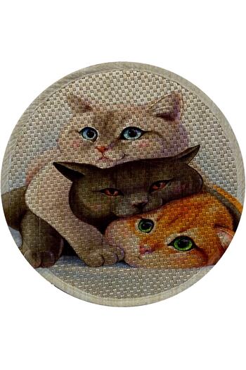 Glipet Patterned Double Sided Cat Scratching Mat Round 36*36 Cm
