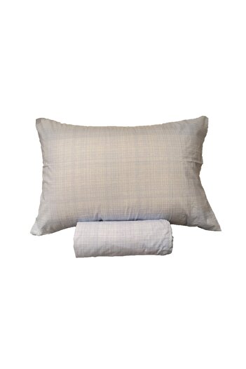 ŞENER HOME Cotton Single (Fi̇tted) Fitted Sheet 1 Piece Cover Pillow Case 100X200 cm - Light Blue