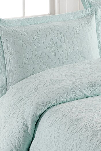 Örtüm Καπιτονέ κάλυμμα κρεβατιού Ivy Light Green Διπλό Microfiber