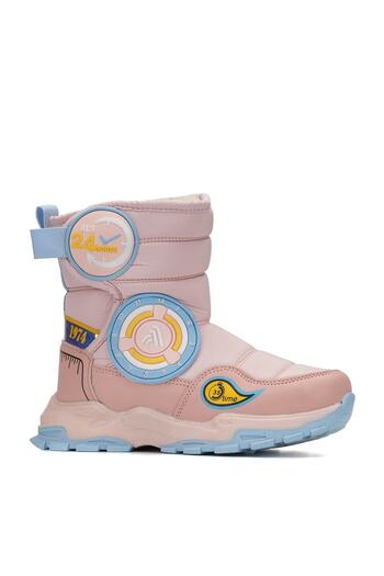 ALTUNTAŞ Girl's Snow Boots Velcro Fur Non-Slip Sole Thermal Boots