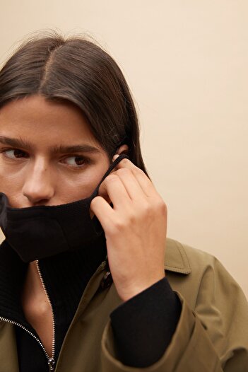 MANGO Woman Women's Black Face Mask