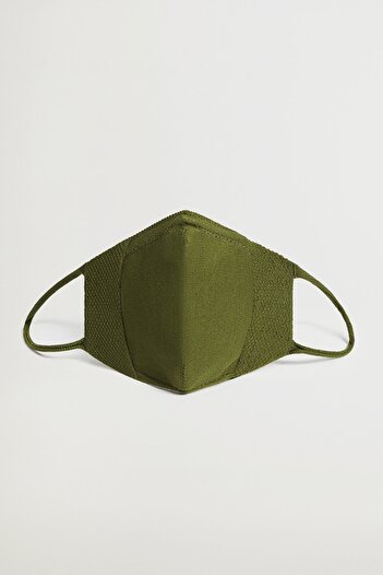 MANGO Woman Women's Khaki Color Face Mask