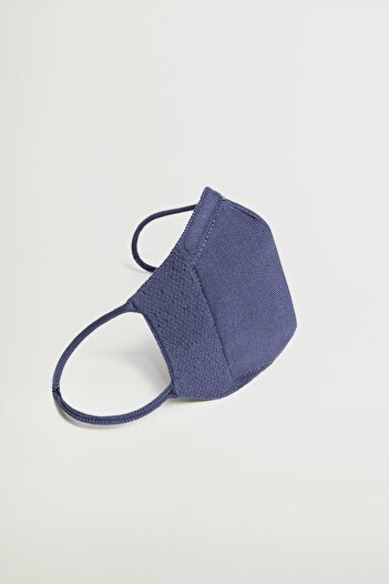 MANGO Woman Women's Oil Blue Face Mask