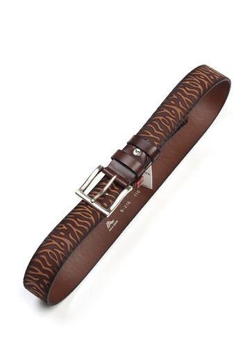 Aka Brown Genuine Leather Men's Sports Belt - S210