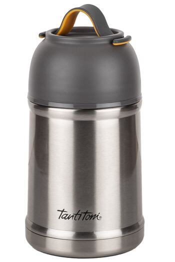 Tantitoni Gray Stainless Steel Food Thermos with Spoon 700ml