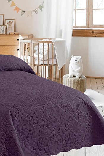 Örtüm Ivy Plum Single Microfiber Quilted Bedspread