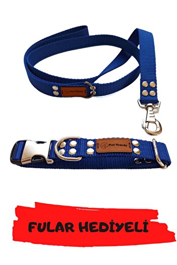 Pet Trendy Shop Dog Collar and Walking Strap Set (Blue)