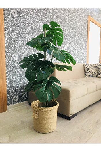 Asenya Hasır Örgü Saksılık 26x25 Cm Hasır Sepet Saksılık Ev Dekor Banyo Dolap Içi Raf Düzenleyici Organizer
