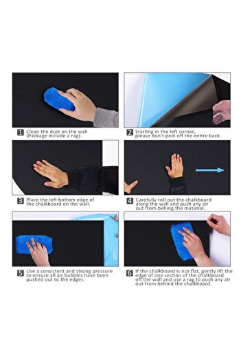 Hdg Yapışkanlı Manyetik Kara Tahta Yazılabilir Mıknatıs Tutar Yazı Tahtası 35x61 cm - Tebeşir Hediyeli