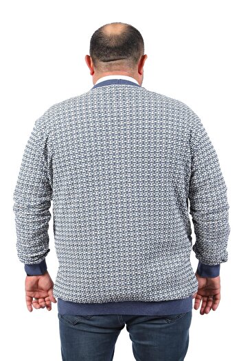 Starbattal Plus Size Buttoned Cardigan 22801-indigo