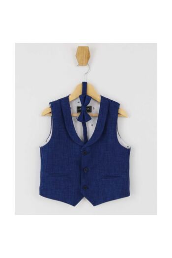 SIRRI Boy's Blue Vest and Bow Tie