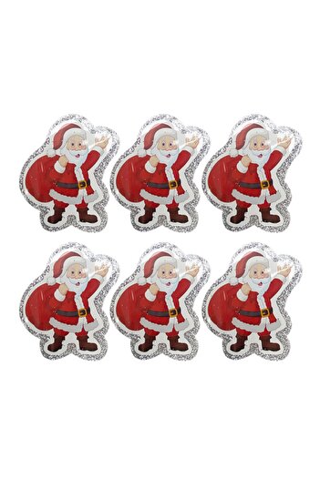 hediyeofisi Set of 6 Christmas Tree Ornaments with Santa Claus Figures