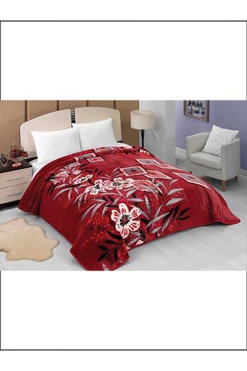 MİNK Blanket Lacasa 1093 - Claret Red Double Bed Set