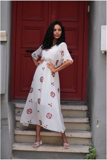 Prima Donna Chiffon Embroidered Floral Dress