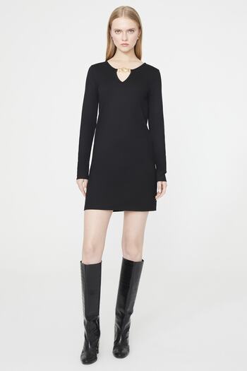 adL Knitted Dress with Metal Accessories - Collar