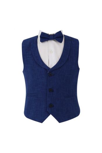 SIRRI Boy's Blue Vest and Bow Tie