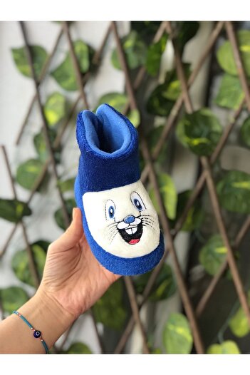 Bold Boutique Lacivert Sevimli Tavşan Ev Botu, Ev Pandufu Kreş Ayakkabısı